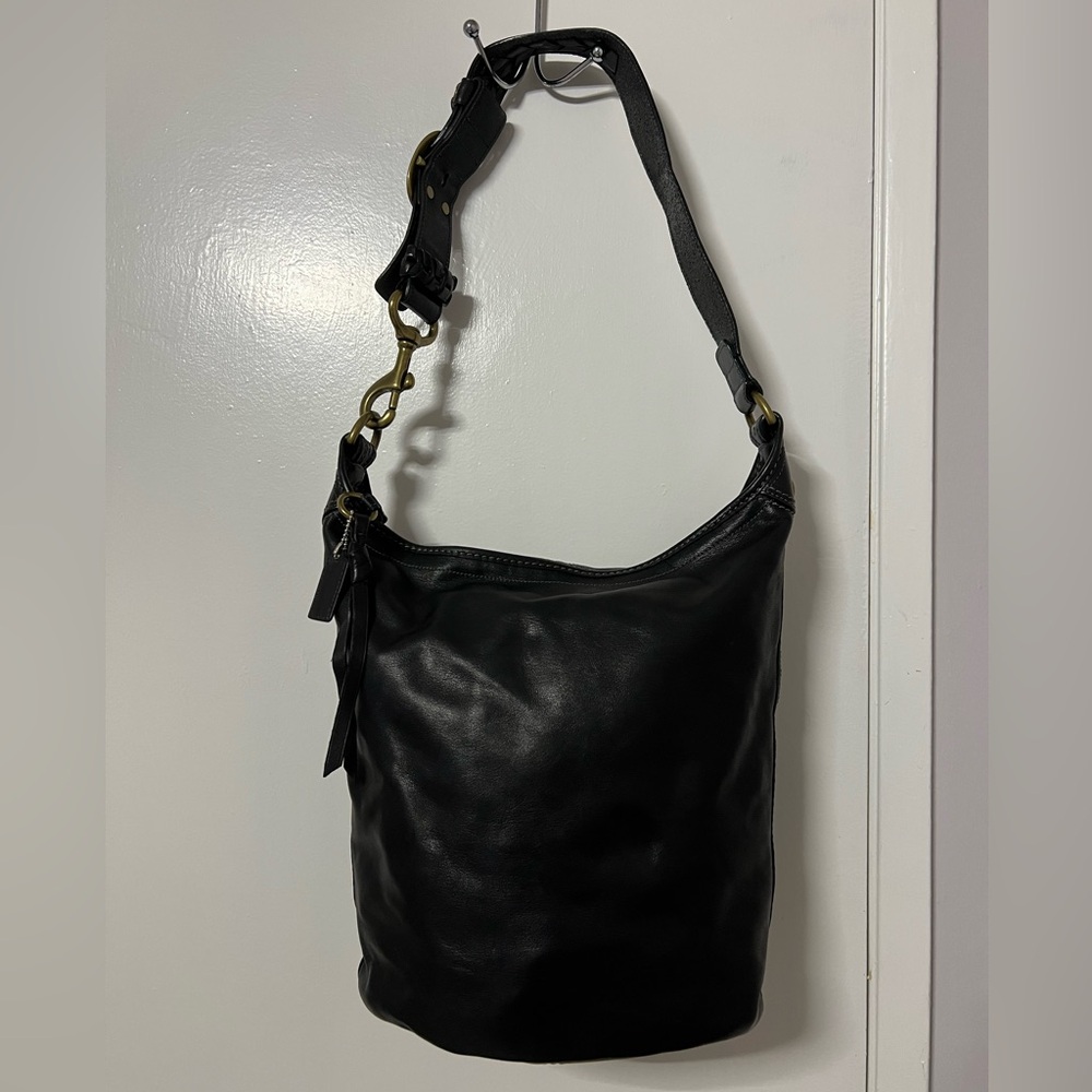 Coach Black Leather Shoulder Bag